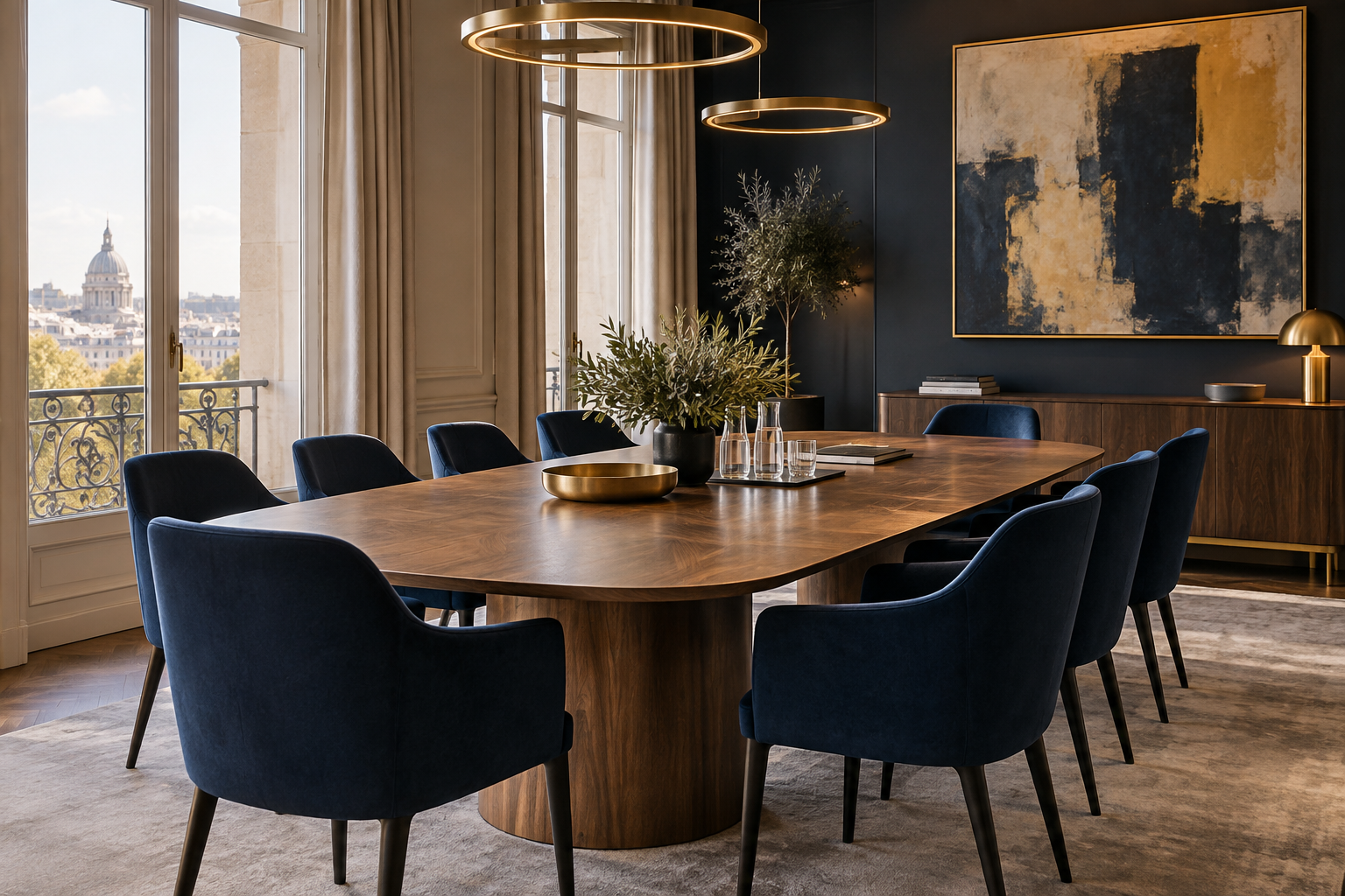 Refined meeting room prepared for a business conversation